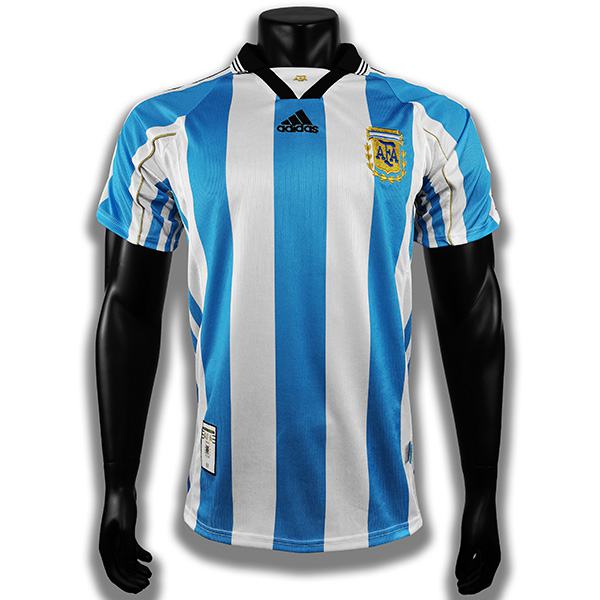 Argentina home retro soccer jersey maillot match men's first sportwear football shirt 1998-1999